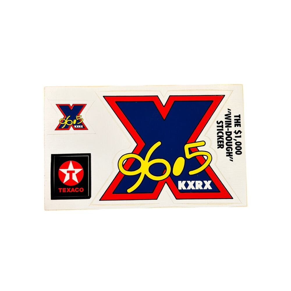 VTG X 96.5 KXRX stickers set of 3 stickers on 1 sheet rock radio station